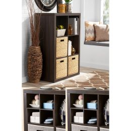 6 Cube with 2 Quad Cube Inserts, Tobacco Oak