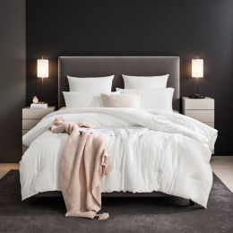 All Season White Oversized Solid Plump Duvet, Premium Hotel, Bedroom And Guesthouse Comforter. This Extra Warm Thick Winter Quilt Transitions Sea (Option: White-K)