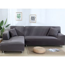 Solid Corner Sofa Covers Couch Slipcovers Elastica Material Sofa Skin Protector Cover Sofa Armchair (Option: 23-Quadruple seat)
