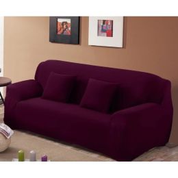 Solid Corner Sofa Covers Couch Slipcovers Elastica Material Sofa Skin Protector Cover Sofa Armchair (Option: Grape-Quadruple seat)