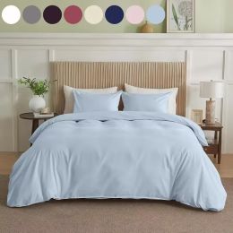 Serta Simply Clean Solid Duvet Cover Queen (Option: Blue)