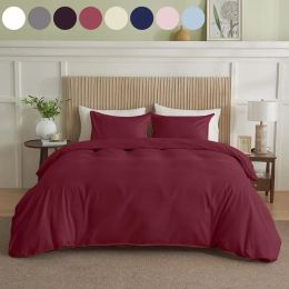 Serta Simply Clean Solid Duvet Cover King (Option: Red)