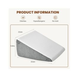 Wedge Pillow, Body Pillow , White& Grey (Option: 12Inch)