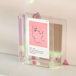 4x6 Inch Colorful Acrylic Photo Frame Box Creative Picture Holder Stylish Gradient Color Collage Frame (Option: Colorful-4x6 Inch)