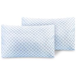 Cooling Memory Foam Pillow Ventilated Soft Bed Pillow W/ Cooling Gel Infused Memory Foam 2Pcs Queen Size (Option: 2PcsKing)