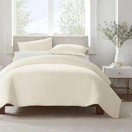 Serta Simply Clean Solid Duvet Cover King (Option: White)