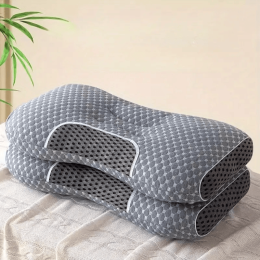 3D Knitted Cotton Massage Pillow(2pack) (Color: GRAY)