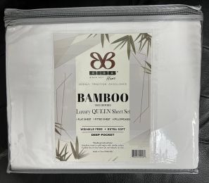 Bamboo 2000 Count Solid 6 Piece Sheet Set - Assorted (Color: White, Bed Size: Queen)
