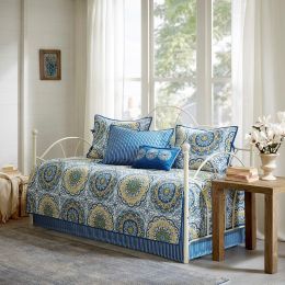 6 Piece Reversible Daybed Cover Set Blue Daybed (Color: as Pic)