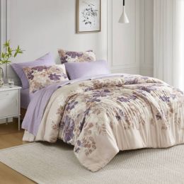 Floral Comforter Set with Bed Sheets (Color: as Pic)