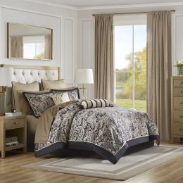 12 Piece Comforter Set with Cotton Bed Sheets (Color: as Pic)