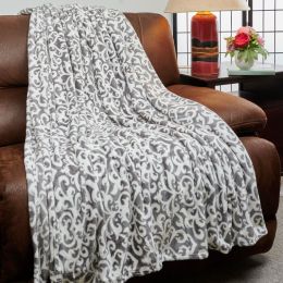 Kathy Ireland Flannel Fleece Blanket (Color: Victoria, size: Full/Queen)